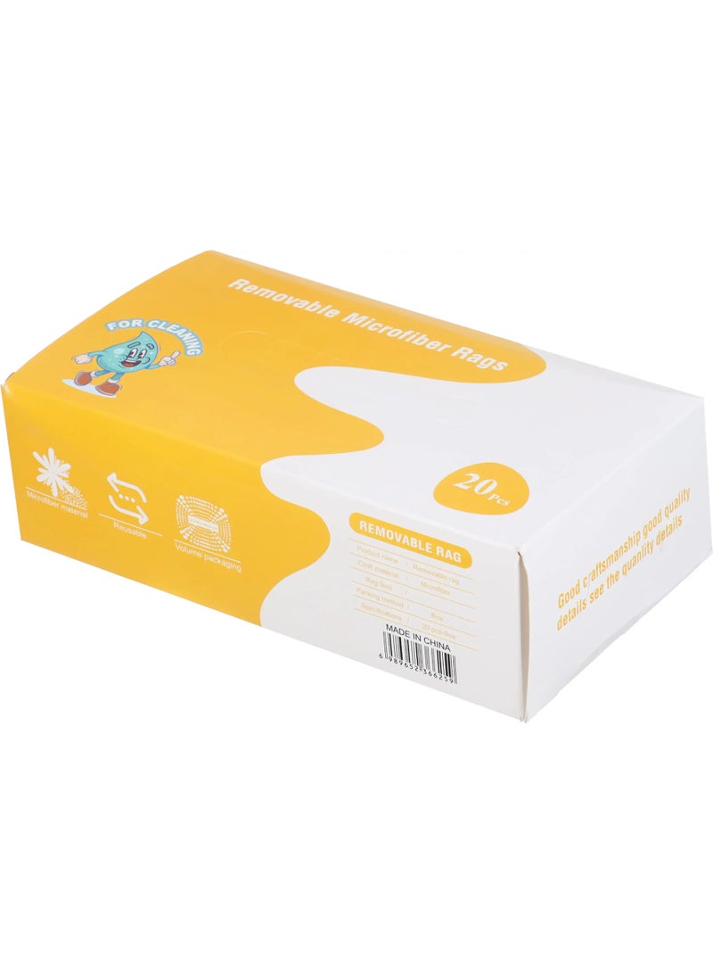 مناشف مايكروفايبر قابلة لإعادة الاستخدام لتنظيف المنزل والسيارة - أصفر، 20 قطعة متعددة الأغراض